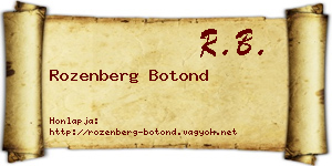 Rozenberg Botond névjegykártya